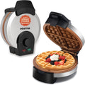 Belgian Waffle Maker – Compact Design with Upright Storage, Adjustable Browning, and Easy-Clean Nonstick Ceramic Plates, Stainless Steel