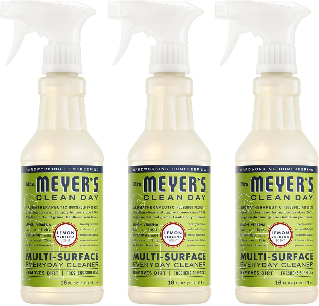 MRS. MEYER'S CLEAN DAY All-Purpose Cleaner Spray, Cruelty Free Formula, Lemon Verbena, 16 Fl. Oz - Pack of 3