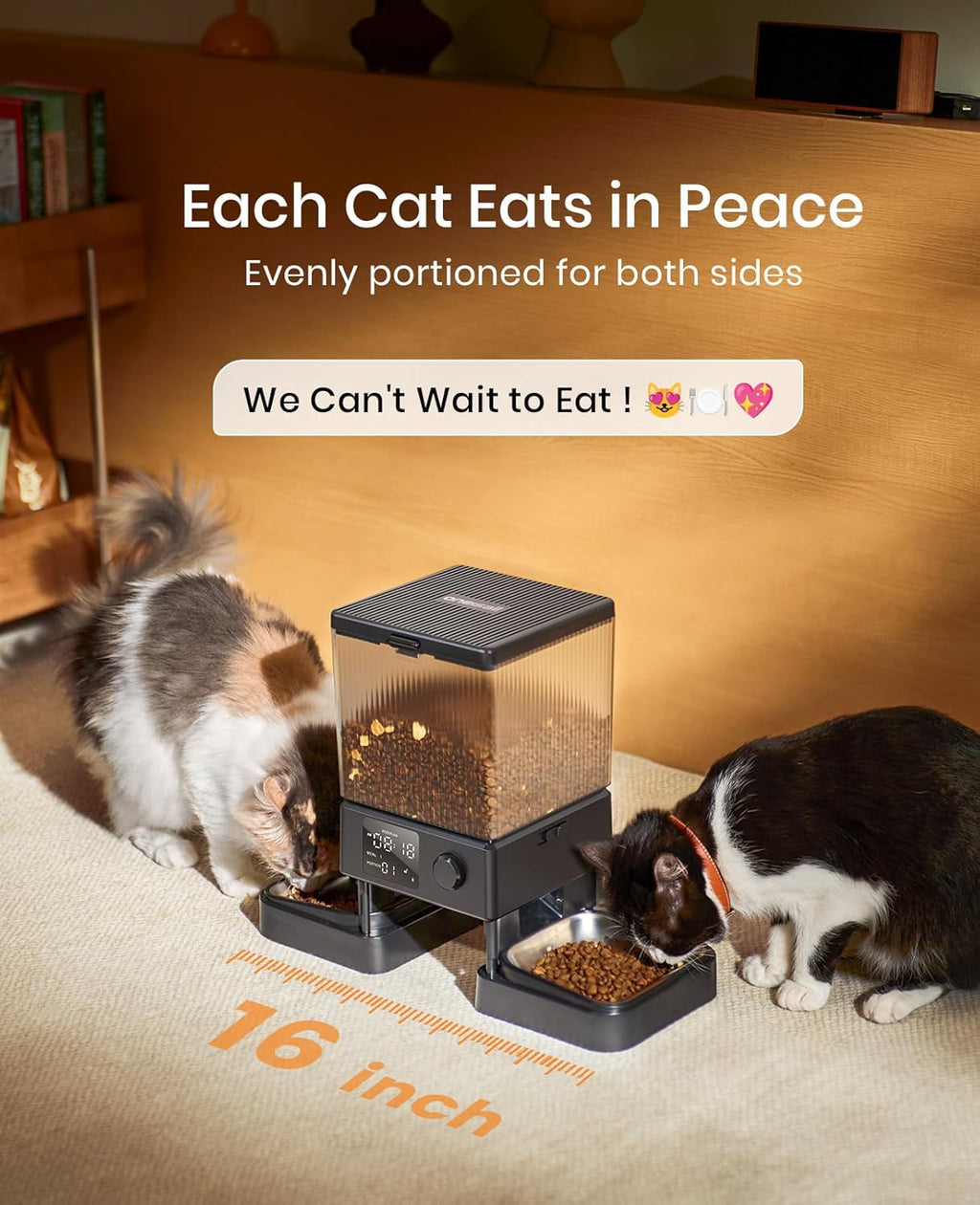Automatic Cat Feeder for 2 Cats, 20 Cups/5L Automatic Cat Food Dispenser for Small Pets Indoor, Timed Cat Feeder for Dry Food