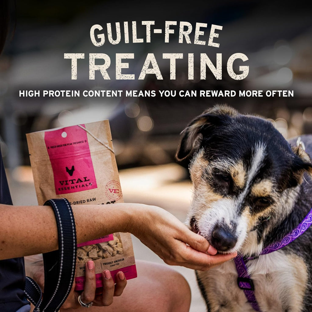 Freeze Dried Raw Chicken Hearts Dog Treats | Single Ingredient | Premium Quality | Grain Free Treats for Dogs, 1.9 Oz Bag