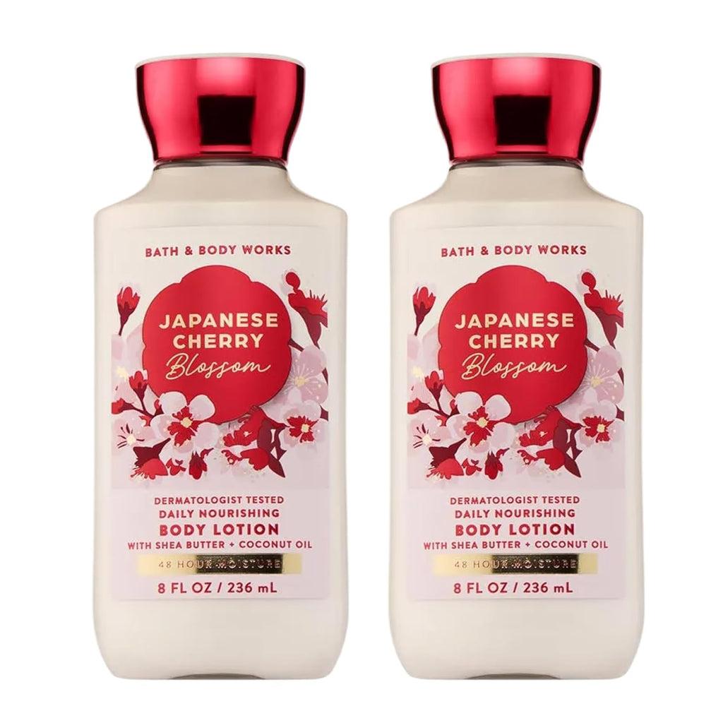 Japanese Cherry Blossom Body Lotion, Lightweight Daily Moisturizer with Shea Butter & Coconut Oil, Iconic Floral Scent, 8 Fl Oz - 2 Pack