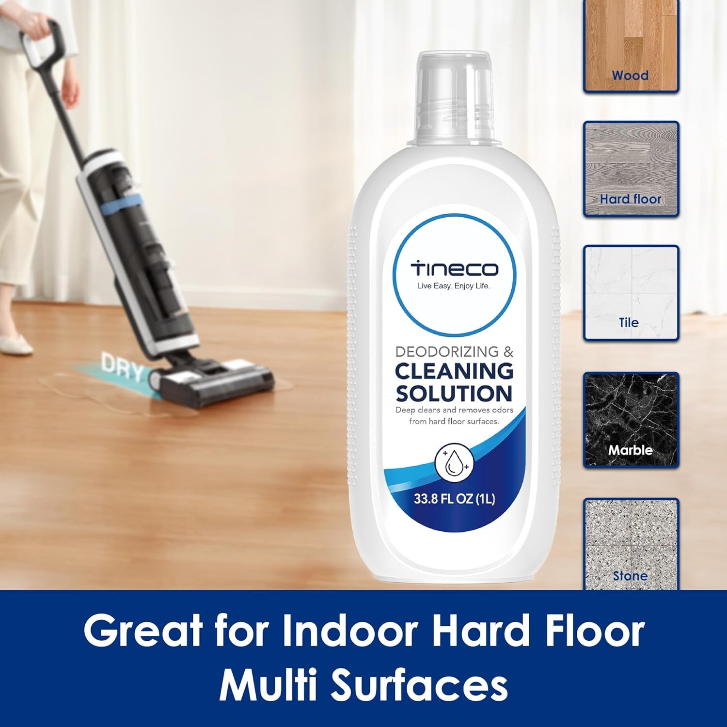 Floor Cleaning Solution 2L (33.8 OZ*2) for I5/I6 Stretch & FLOOR ONE S5/S6/S7/S9 Artist & S6/S7/S9 Master & Breeze Series, (EXCEPT Ifloor 5 Steam/S5/ S7/ S9 Artist Steam Series) Wet Dry Vacuum