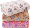 1 Pack 3 Blankets Super Soft Fluffy Premium Fleece Dog Blankets for Puppy Cat Pet Blanket Flannel Throw Warm Sleep Dog Paw 23X16 Inches