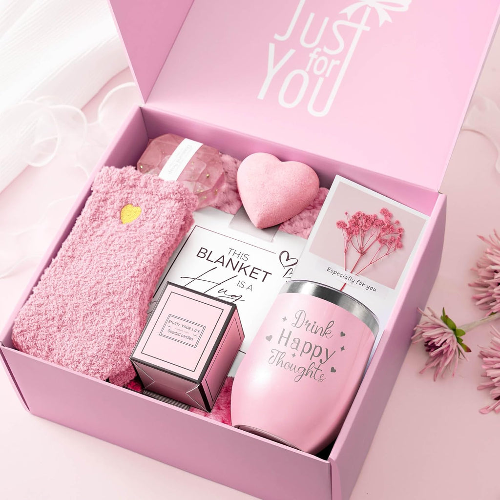 Birthday Gifts for Women Mom Best Friends Sister Her Wife Daughter Girlfriend Teacher Coworker, Mothers Day Christmas Valentines Day Self Care Get Well Soon Gift Basket, Luxury Rose Bath Spa Gift Set