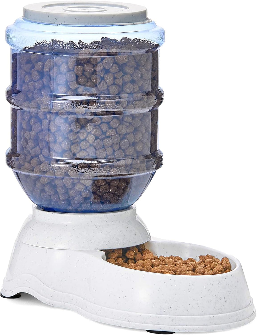 Gravity Pet Food Feeder for Dogs and Cats, Easy to Clean, Easy to Fill, Removable Lid, 6-Pound Capacity, Small, Gray
