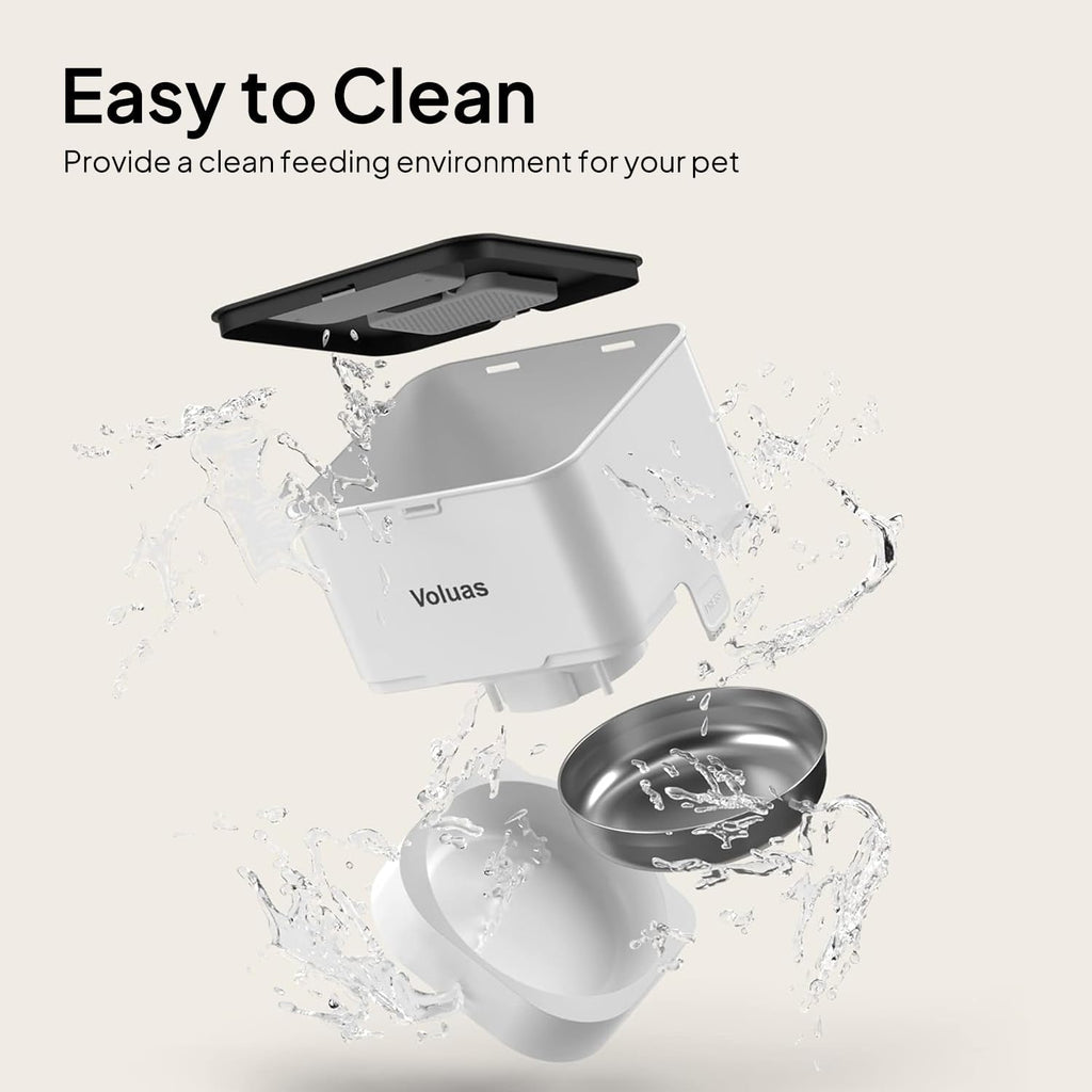 Automatic Cat Feeders - Timed Pet Feeder for Cats and Dogs with Dry Food Dispenser, Desiccant Bag, Programmable Portion Control, 4 Daily Meals, 10S Voice Recorder