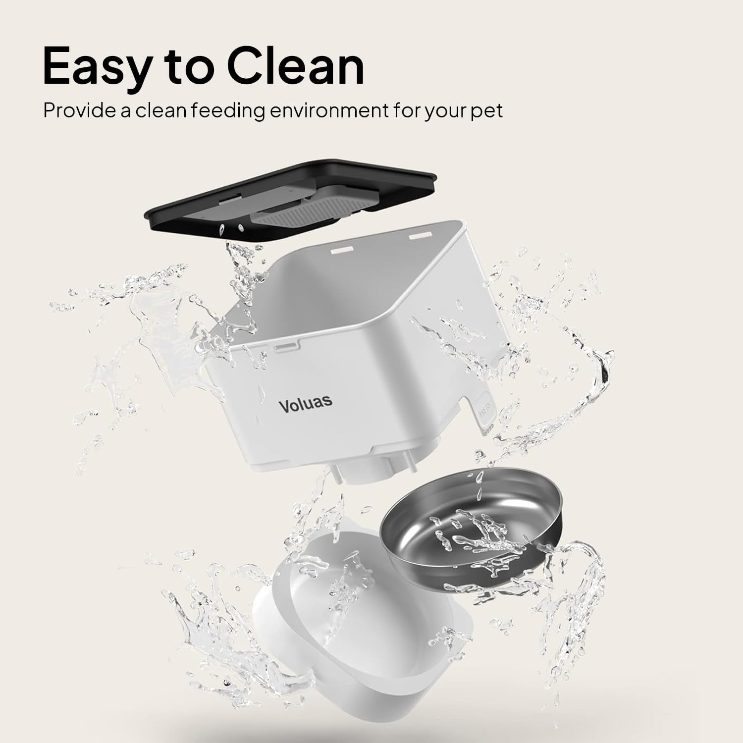Automatic Cat Feeders - Timed Pet Feeder for Cats and Dogs with Dry Food Dispenser, Desiccant Bag, Programmable Portion Control, 4 Daily Meals, 10S Voice Recorder