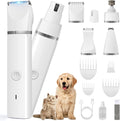 Dog Clippers Grooming Kit Hair Clipper-Low Noise Paw Trimmer- Rechargeable - Cordless Quiet Nail Grinder Shaver for Cats and Other Pets