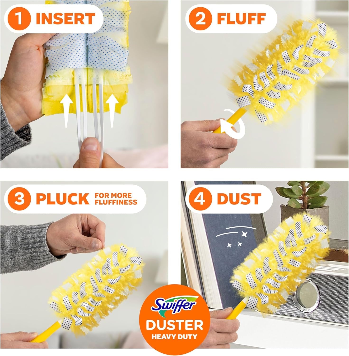Pet Heavy Duty Dusters Refills, Multisurface 360 Dusters with Febreze Odor Defense, 11 Count