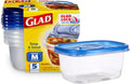 ware Medium Rectangle Food Storage Containers with Lids, BPA Free Plastic for Soups Salads and Meal Prep, Airtight Leak Resistant, Microwave Dishwasher Freezer Safe, 24 Oz, 5 Count