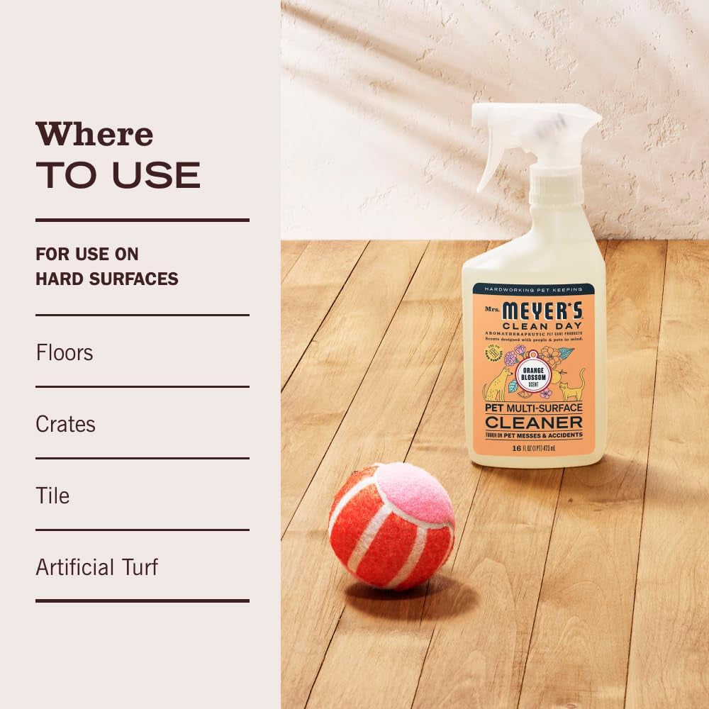 Mrs. MEYER'S CLEAN DAY Pet Multi-Surface Cleaner, Orange Blossom Scent, 16Oz