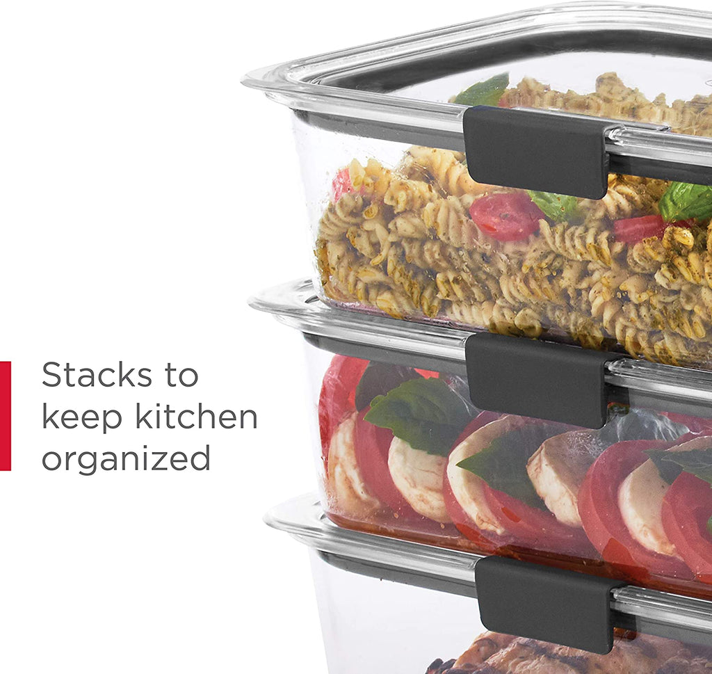 Brilliance Bpa-Free Food Storage Containers with Lids, Airtight Clear Set of 2 (9.6 Cup), Ideal for Lunch, Meal Prep, and Leftovers