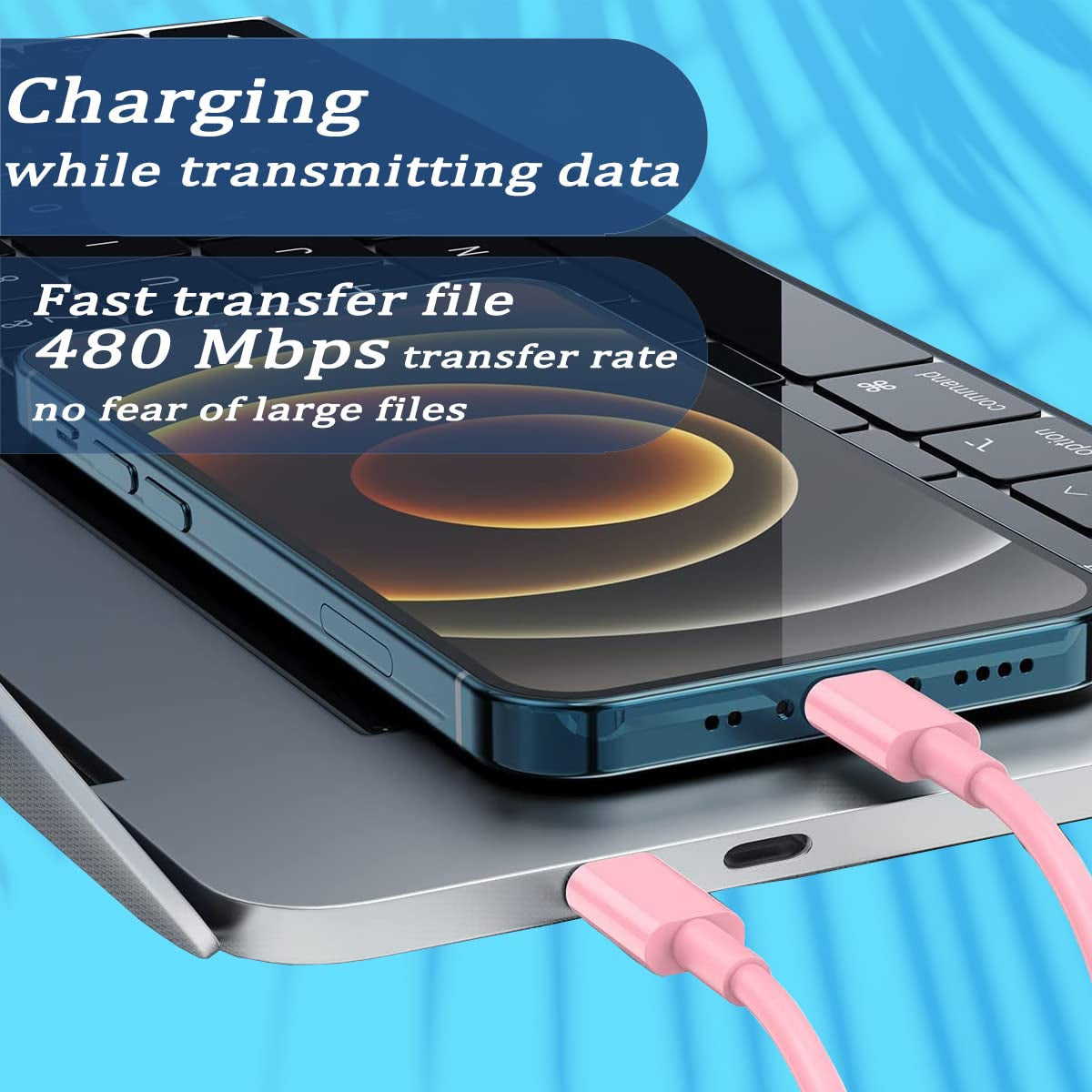 Multi USB Charging Adapter Cable Kit, USB C to Ios Device Adapter Box, Conversion Set a & Type C to Male Micro /Type C/Ios Device, Data Transfer, Card Storage, Tray Eject Pin, Phone Holder (Pink)