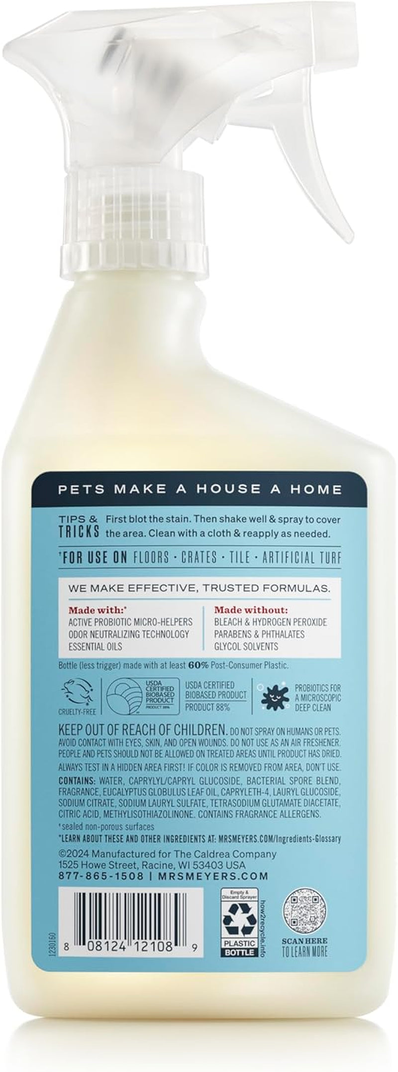 Mrs. MEYER'S CLEAN DAY Pet Multi-Surface Cleaner, Coconut Leaf Scent, 16Oz