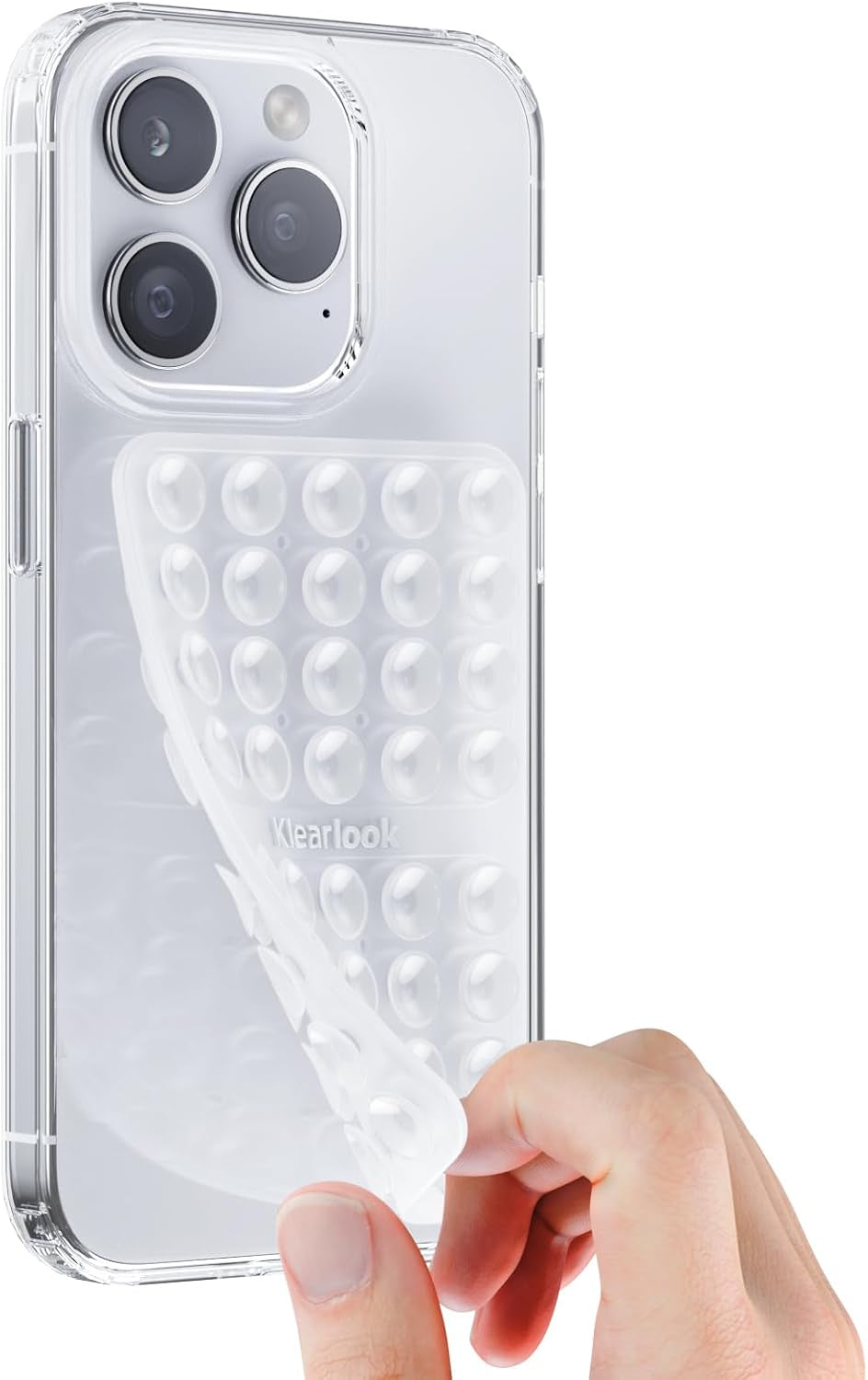 Silicone Suction Cup Phone Case Mount Double Sided, Sticky Phone Grip with Higher Suction Power for Cell Phone, Hands-Free Phone Accessories Holder for Selfies and Videos, Transparent