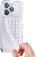 Silicone Suction Cup Phone Case Mount Double Sided, Sticky Phone Grip with Higher Suction Power for Cell Phone, Hands-Free Phone Accessories Holder for Selfies and Videos, Transparent