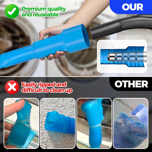 2 Pieces Dryer Vent Cleaner Kit, Dryer Lint Vacuum Attachment and Flexible Dryer Lint Brush, Dryer Vent Vacuum Hose Attachment,Blue