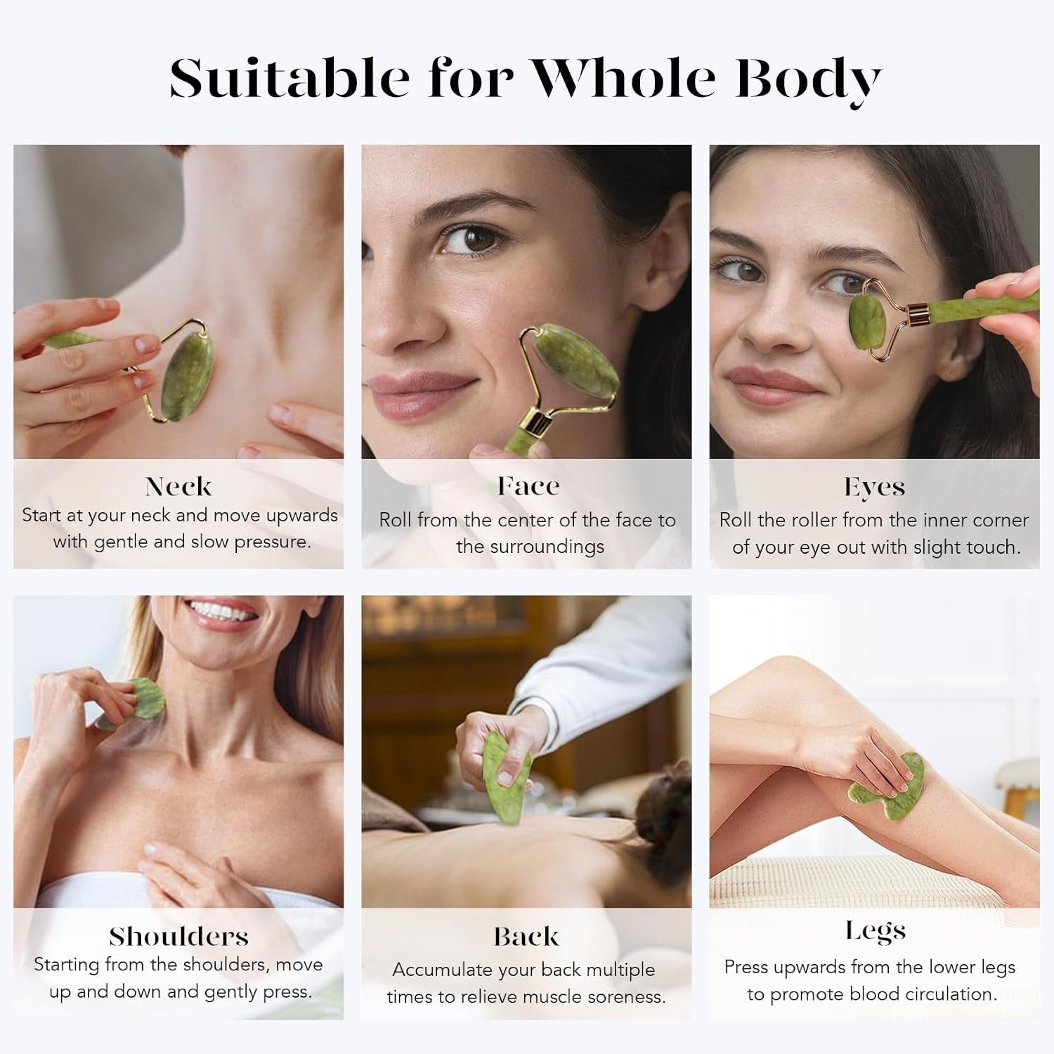 Icyme Gua Sha & Jade Roller Set, Cooling Face Roller & Gua Sha Tool for Depuffing, Facial Sculpting & Jawline Definition, Smooth Rolling Skincare Tools for Women & Men – Green