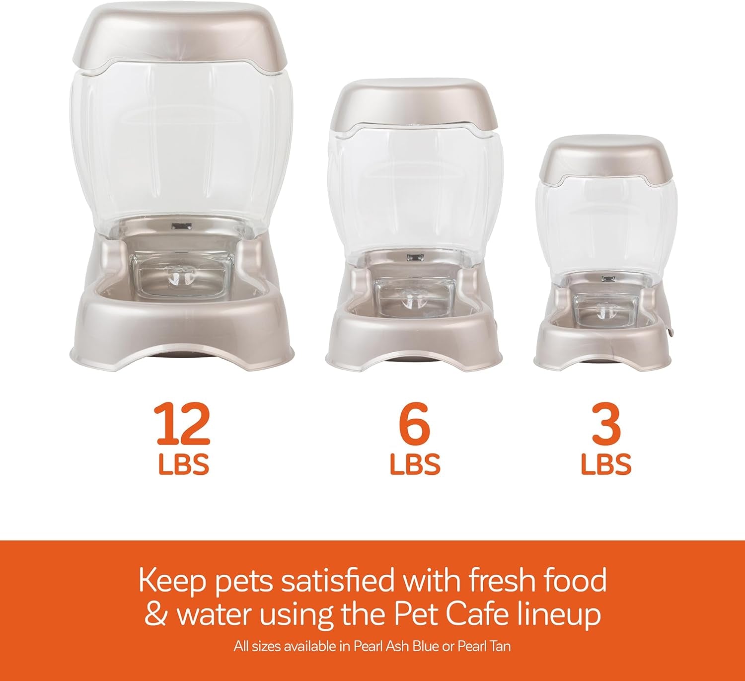 Pet Cafe Feeder Dog and Cat Feeder Pearlescent Colors 3 Sizes, Made in USA