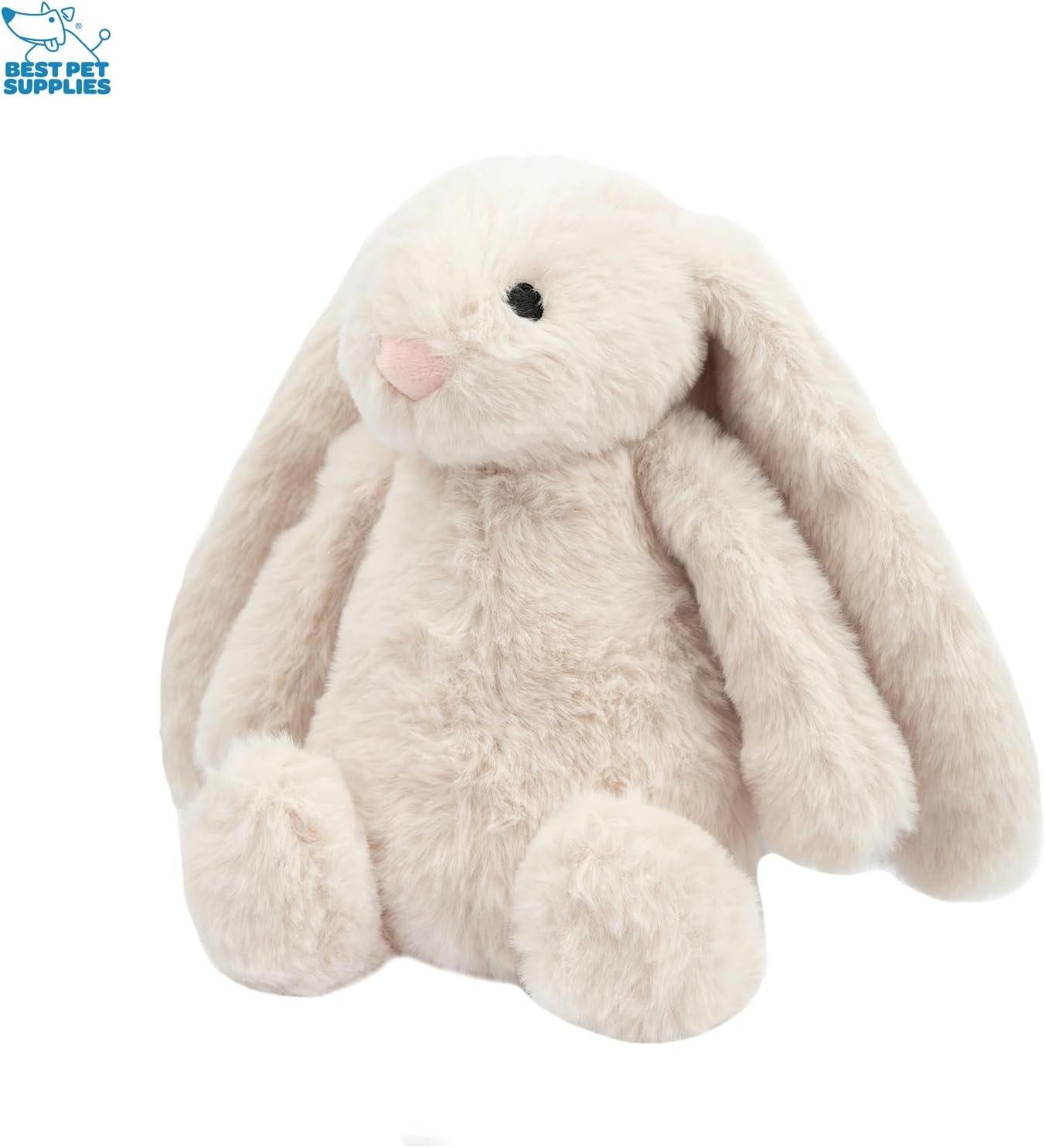 Interactive Squeaky Dog Chew Toy, Ideal Dog Toys for Chewers, Small, Medium & Large Dogs, and Fetch Lovers - Bunny (Beige), Large