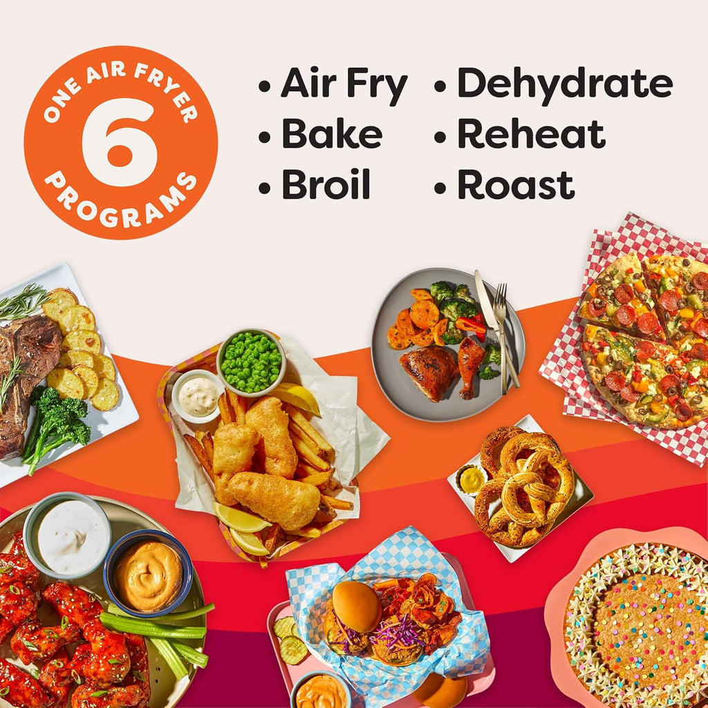 4QT Vortex plus 6-In-1 Mini Air Fryer, Custom Program Options, Crisps, Broils, Roasts, Dehydrates, Bakes, Reheats, 100+ In-App Recipes, Stainless Steel,4 Quarts
