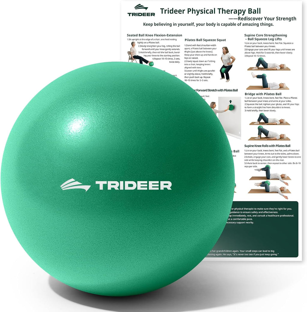 Exercise Balls Physical Therapy, 9 Inch Pilates Ball between Knees for Physical Therapy, Mini Exercise Ball - Yoga Ball, Small Workout Balls for Core Strength and Back Support with Guide