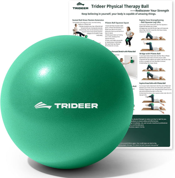 Exercise Balls Physical Therapy, 9 Inch Pilates Ball between Knees for Physical Therapy, Mini Exercise Ball - Yoga Ball, Small Workout Balls for Core Strength and Back Support with Guide