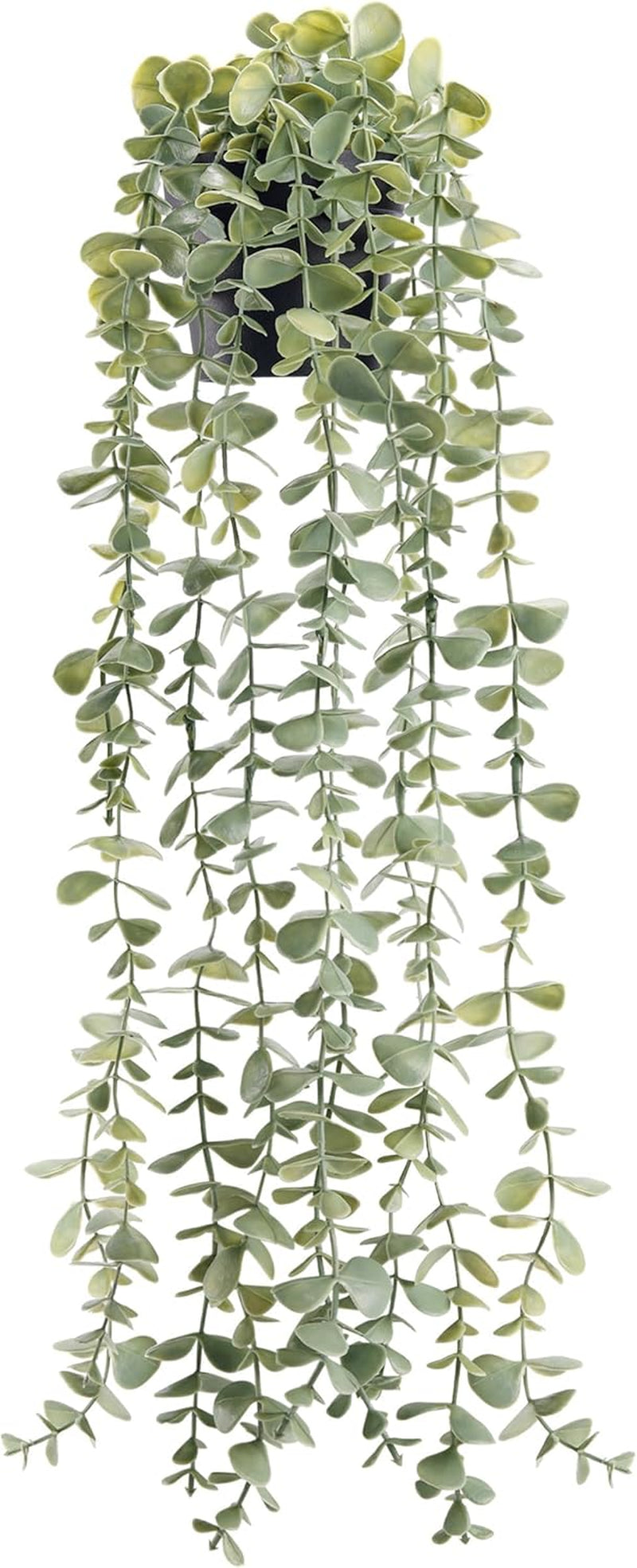 1Pcs Fake Plants Hanging Artificial Potted Faux Eucalyptus Plants for Modern Boho Farmhouse Bathroom Office Desk Wall Art Shelf Living Room Aesthetic Decor Indoor