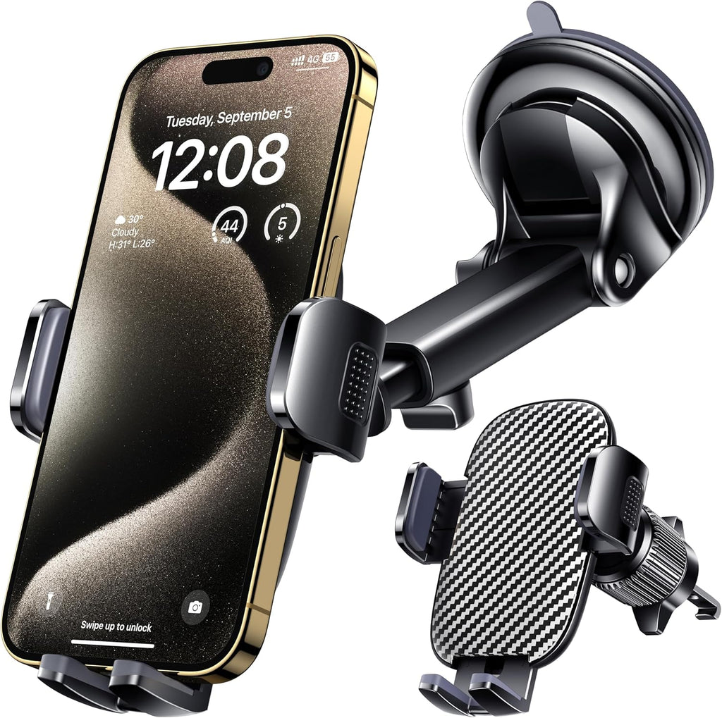 Car Phone Holder Mount Phone Mount for Car Windshield Dashboard Air Vent Universal Hands Free Automobile Cell Phone Holder Fit for Iphone Smartphone Camera Mounts