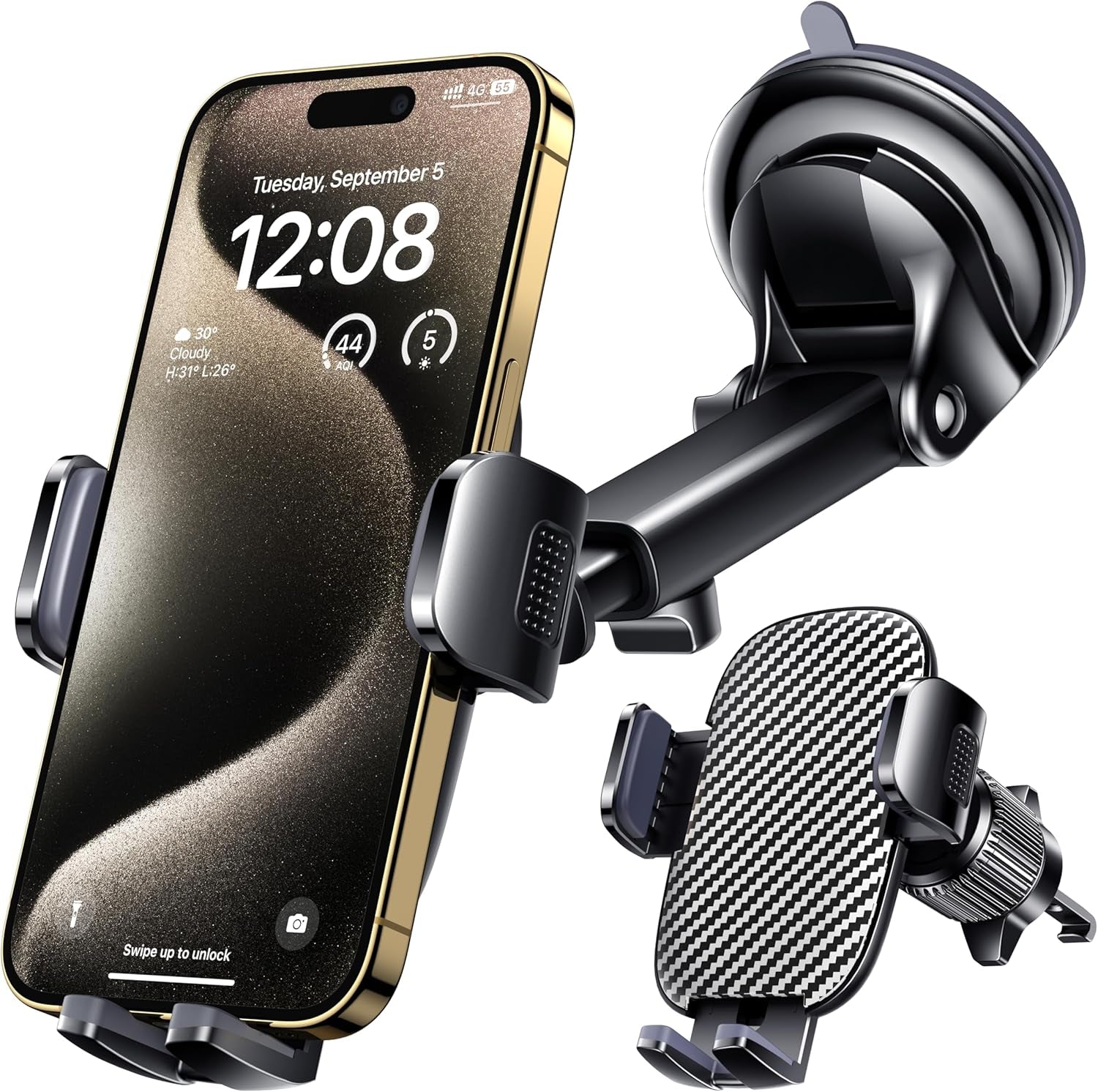 Car Phone Holder Mount Phone Mount for Car Windshield Dashboard Air Vent Universal Hands Free Automobile Cell Phone Holder Fit for Iphone Smartphone Camera Mounts