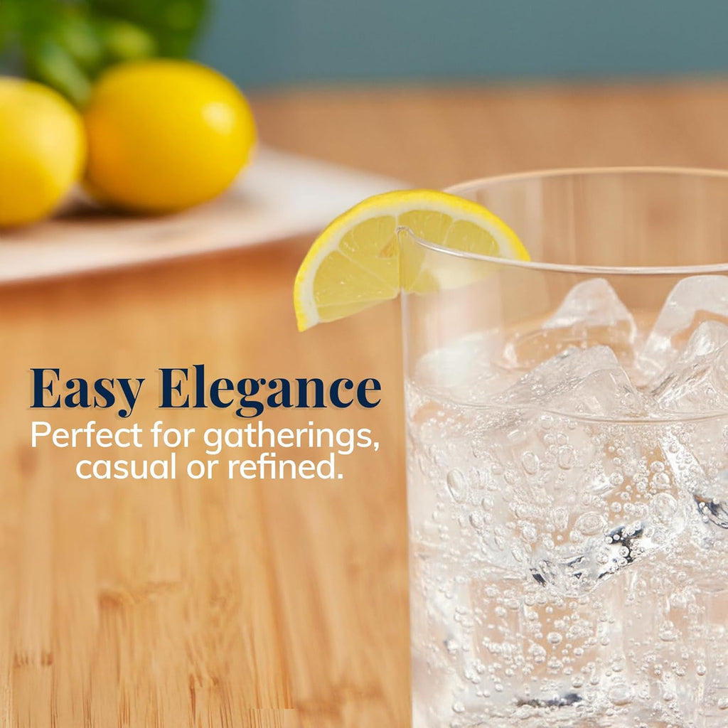 Classic Clear Plastic Reusable Drinking Glasses (Set of 8) 12Oz Rocks & 16Oz Water Cups | Bpa-Free Tumblers, Made in USA | Top-Rack Dishwasher Safe