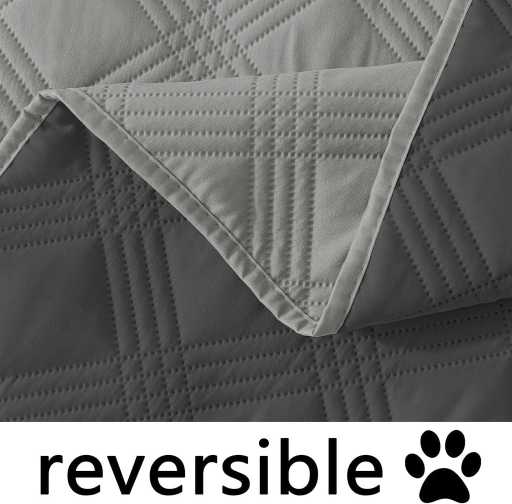 Waterproof Dog Blanket, Reversible Pet Bed Blanket, Soft Sofa Couch Cover for Dogs Washable, Waterproof Pet Couch Covers for Sofa Puppy Cats Furniture Protector(30"X70", Grey/Dark Grey)