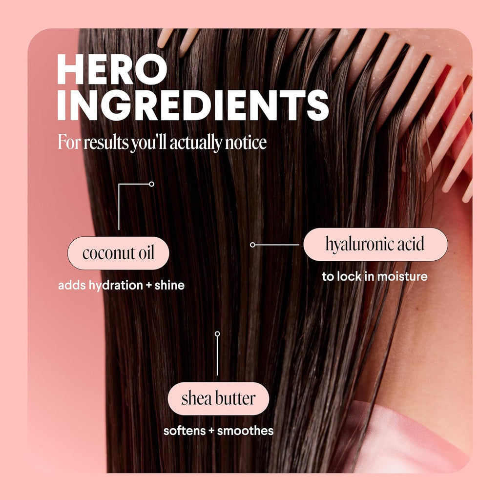 Moisture Shampoo + Conditioner Set for Dry, Coarse, Stressed, Frizzy Hair, Made with Coconut Oil, Rice Protein, Shea Butter and Vitamin E, All Natural, 12 Fl Oz (Pack of 2)
