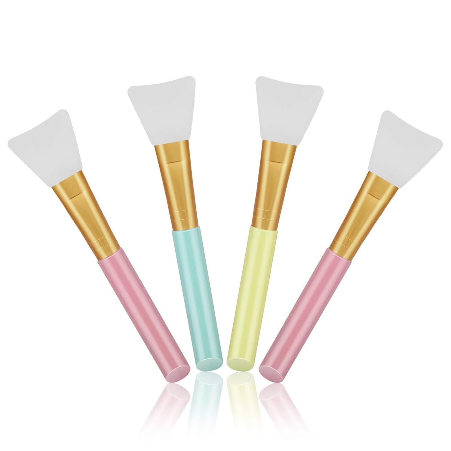 4Pcs Silicone Face Mask Applicators, Flexible Facial Mud Masks Applicator, Hairless Moisturizers Tools, Soft Facial Brushes for Mud, Clay, Charcoal