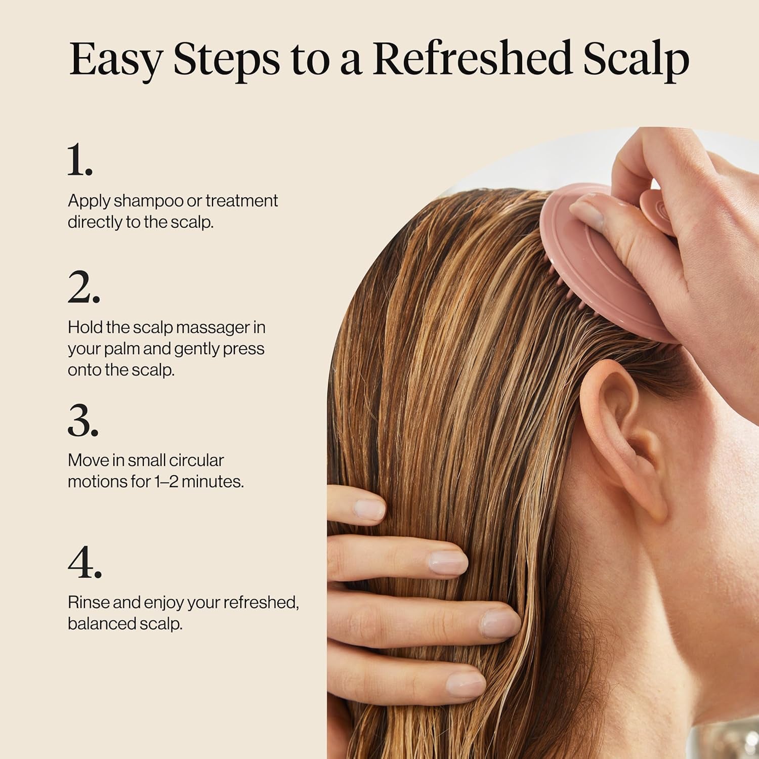 Scalp Massager for Hair Care - Scalp Scrubber, Shampoo Brush & Exfoliator for Scalps- Hair Scrubber for Relaxing Bath - Terracotta