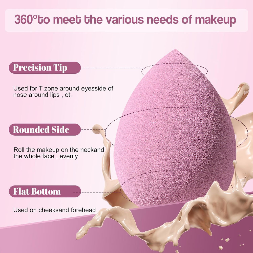 Makeup Sponge Set  Triangle Puff 14PCS Non-Latex Beauty Blender Sponges with Travel Case, Soft Makeup Puff for Foundation, Concealer, Cream & Powder, Face & Eye Blending for Sensitive Skin