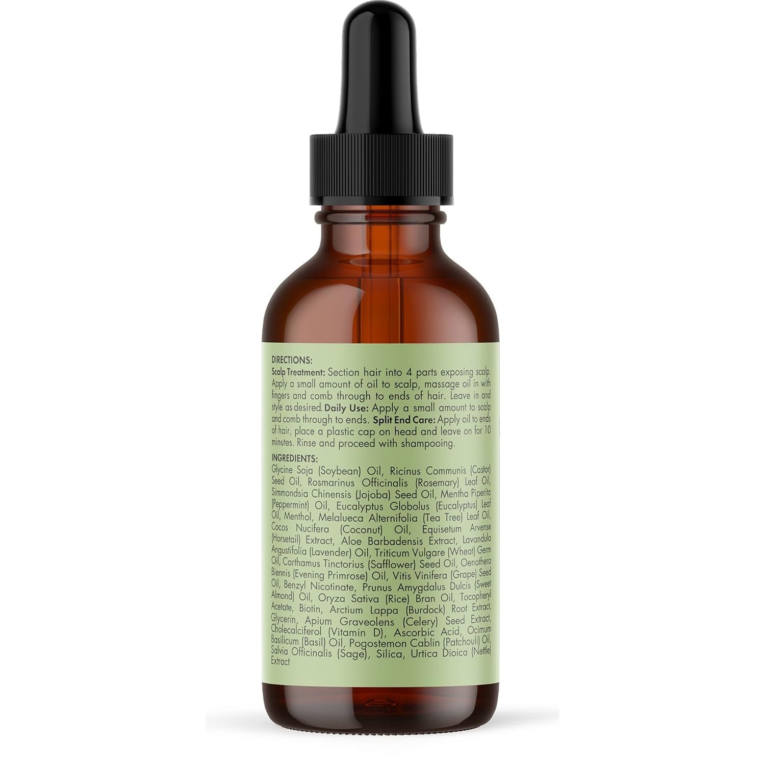Rosemary & Mint Hair Oil - Strengthening Biotin Oil Infused Frizzy & Damaged Hair Care - Split Ends & Dry Scalp Treatment to Support Longer, Healthier Strands, 2 Ounce
