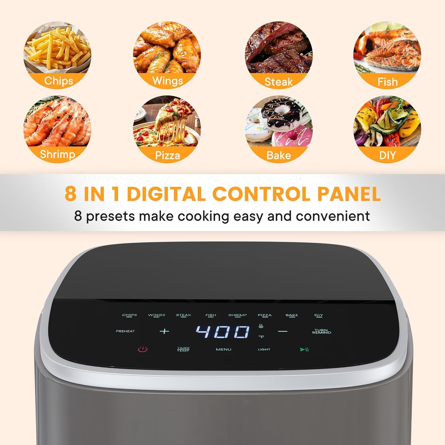 Air Fryer 4 Quart with Window, 1500W Digital Airfryer with 8 Presets, 60-Min Timer, Max 400°F, Auto Shut off & Nonstick Dishwasher Safe Basket, Shake Reminder for Small Kitchen
