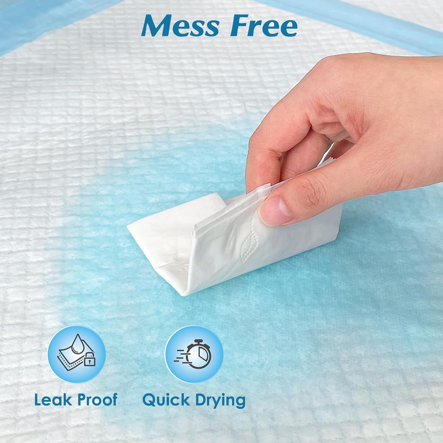 100 Count 22” X 22” Super Absorbency Disposable Underpads, Leakproof Quick Drying Disposable Pads for Baby, Puppy and Adults, Puppy Pads, Cat Pee Pads for Dogs, Potty Puppy Training Pads