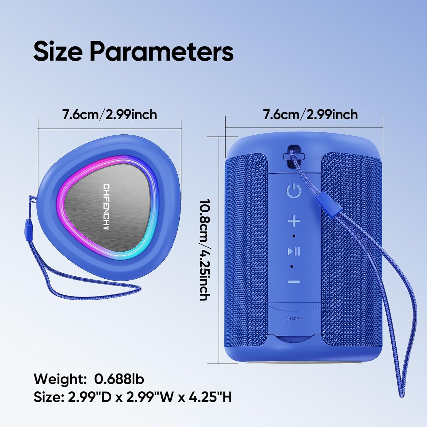 Portable Bluetooth Speaker Beach Essentials: Powerful Crystal Clear Sound/Dynamic Light/Ipx5 Waterproof/All Day Playtime/Wireless BT 5.3/TWS Paring, Mom Gifts, Outdoor|Travel|Camping|Pool Accessories