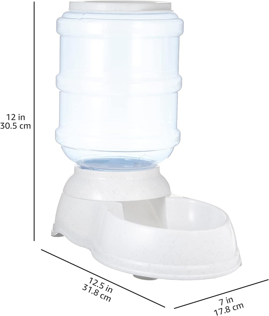 Gravity Pet Food Feeder for Dogs and Cats, Easy to Clean, Easy to Fill, Removable Lid, 6-Pound Capacity, Small, Gray