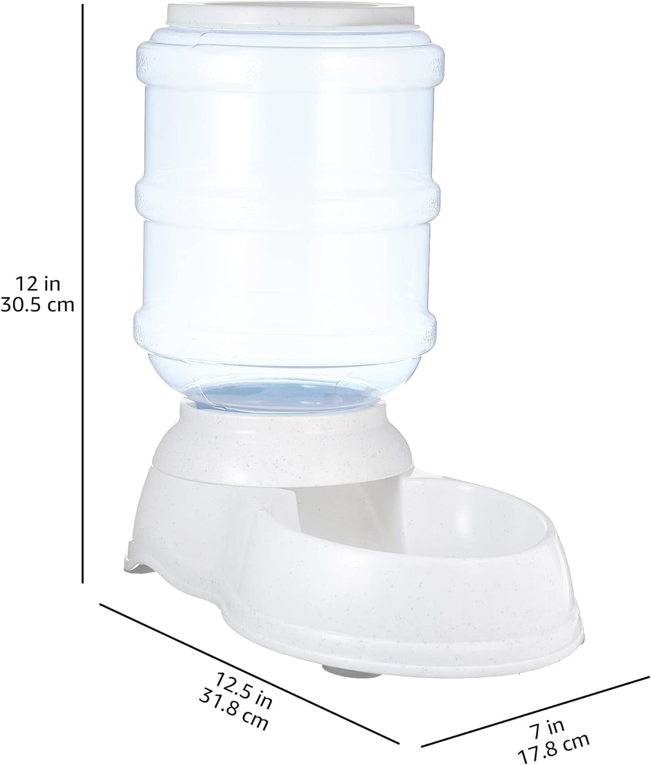 Gravity Pet Food Feeder for Dogs and Cats, Easy to Clean, Easy to Fill, Removable Lid, 6-Pound Capacity, Small, Gray