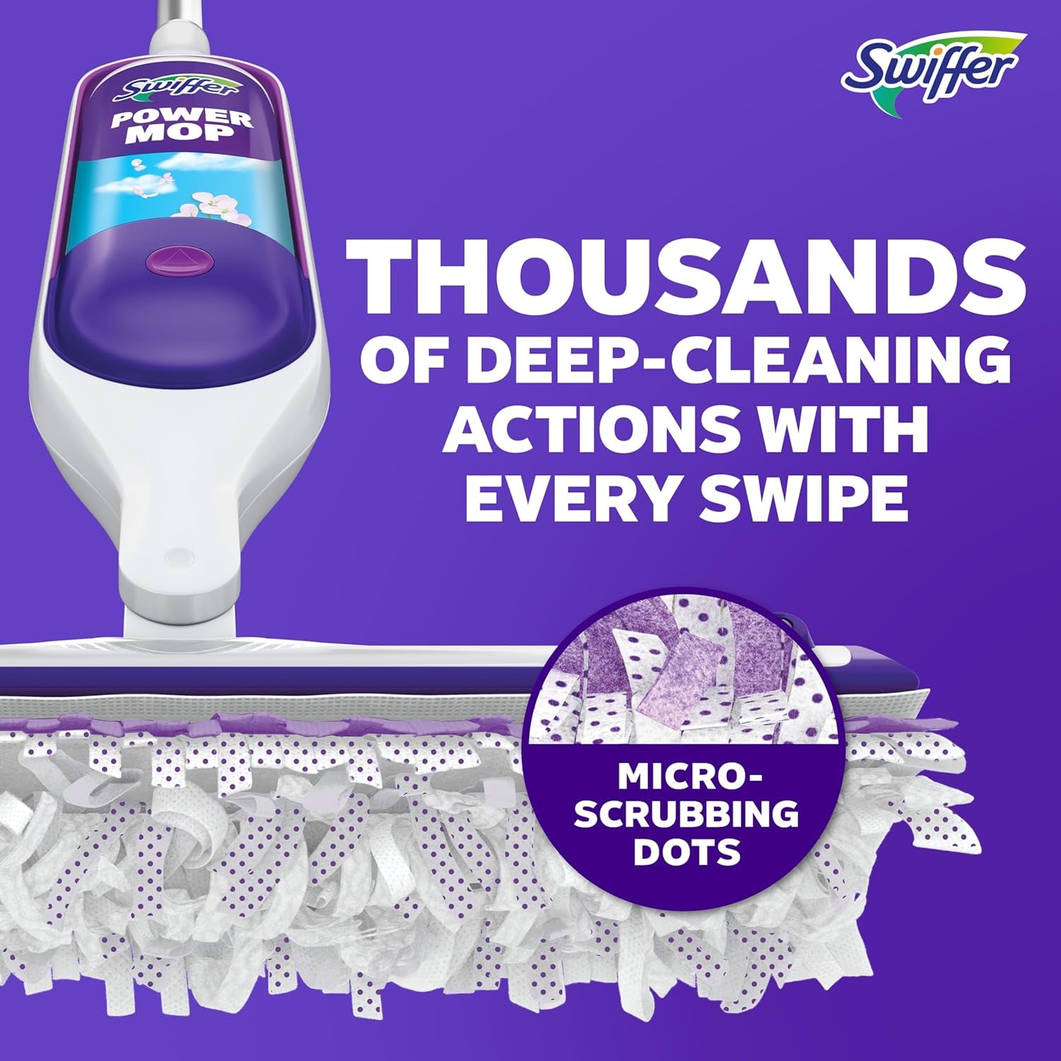 Powermop Multi-Surface Mop Kit for Floor Cleaning, Fresh Scent, Mopping Kit Includes Powermop, 2 Mopping Pad Refills, 1 Floor Cleaning Solution with Fresh Scent and 2 Batteries
