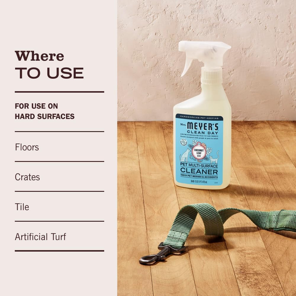 Mrs. MEYER'S CLEAN DAY Pet Multi-Surface Cleaner, Coconut Leaf Scent, 16Oz