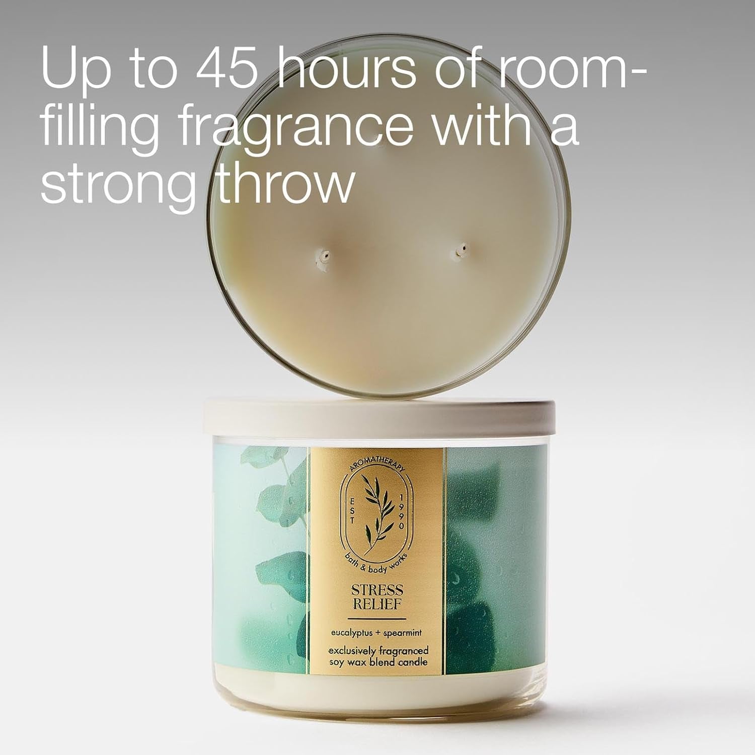 Eucalyptus Spearmint 3-Wick Candle - Scented Candle for At-Home Use - Long-Lasting, Room-Filling Fragrance - High Fragrance Oil Concentration - Soy Wax Blend