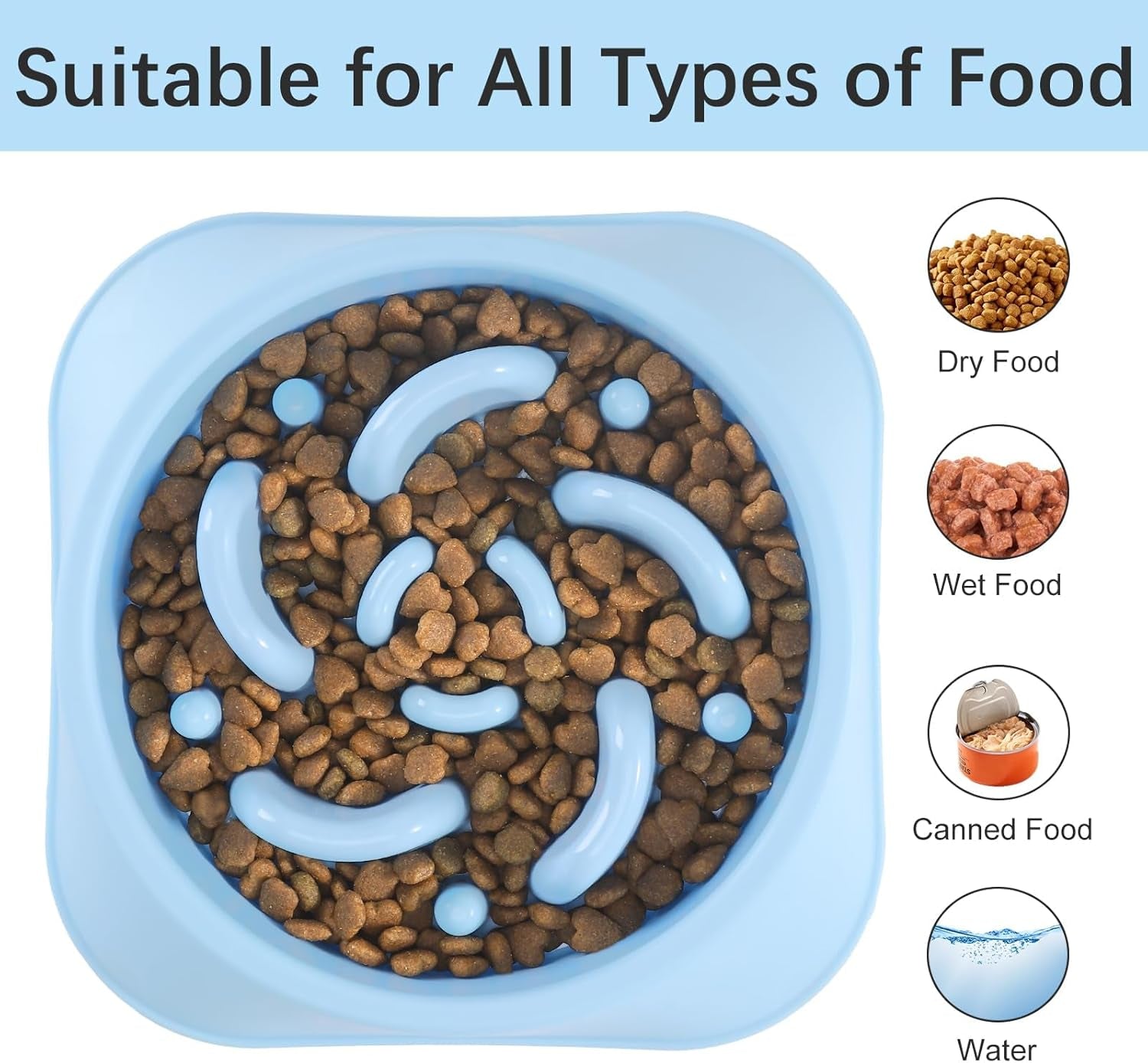 Slow Feeder Dog Bowls 2PCS, Anti-Choking Puzzle Dog Food Bowls, Anti-Slip Interactive Feeding Slow down Eating, Bloat Stop Maze Dishes for Medium Breeds