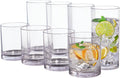 Classic Clear Plastic Reusable Drinking Glasses (Set of 8) 12Oz Rocks & 16Oz Water Cups | Bpa-Free Tumblers, Made in USA | Top-Rack Dishwasher Safe