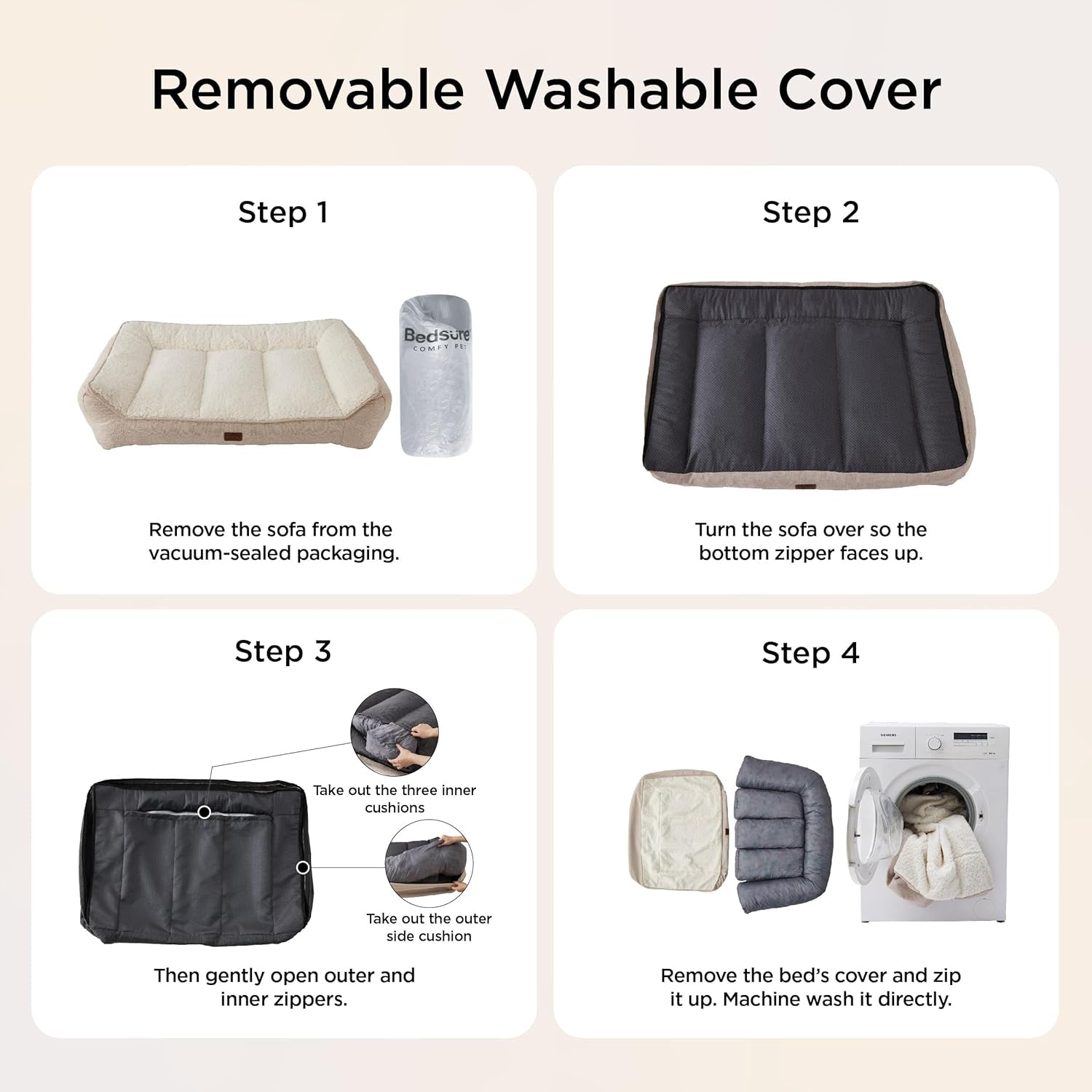 Bedsure Supportmax™ Orthopedic Dog Bed Medium Size Dog - Extra Thick Supportive Medium Dogs Beds with Waterproof Washable Cover, Comfort Pet Bed Sofa with Soft Sherpa and Nonskid Bottom, Grey, 35"