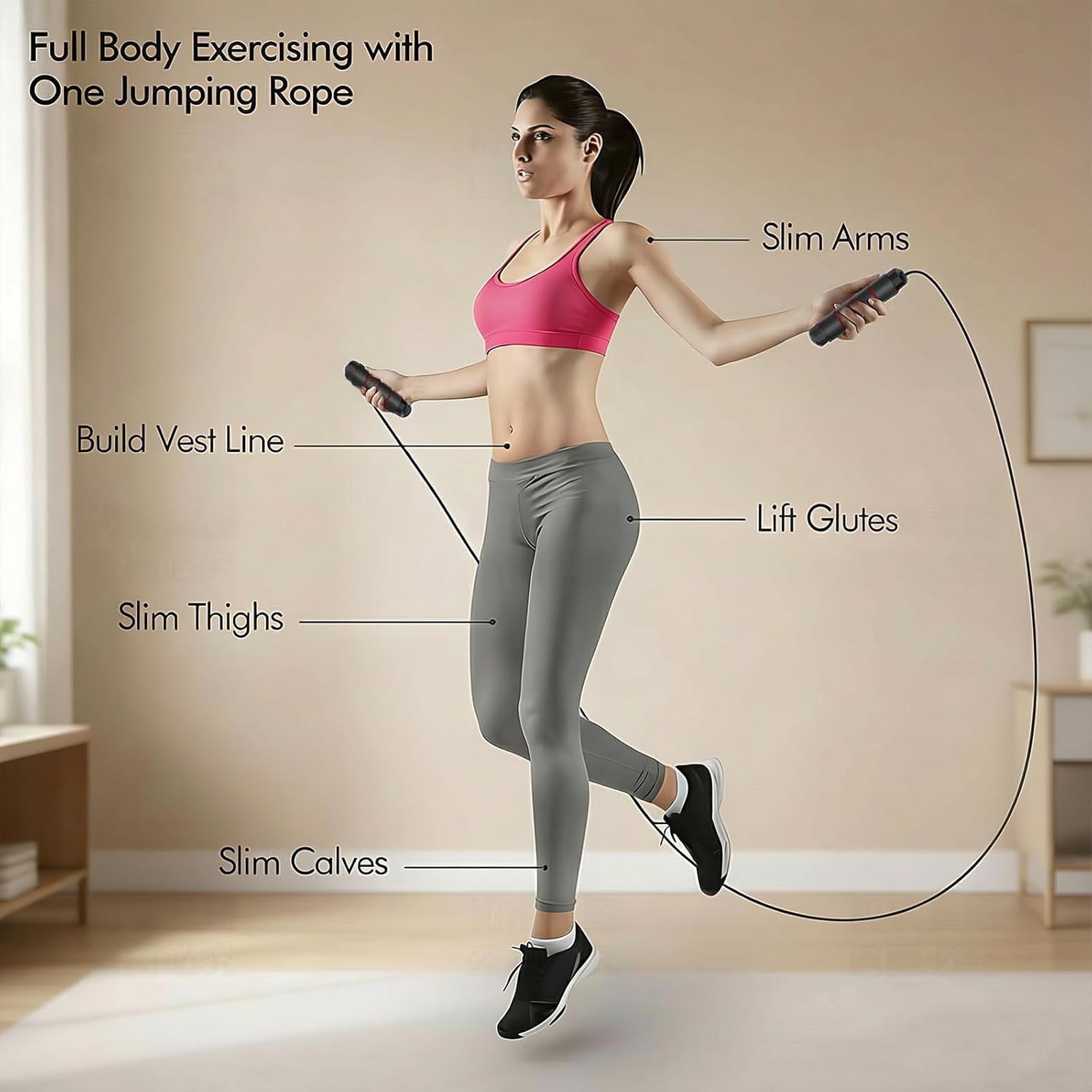 Jump Rope,Adjustable Jumping Rope,Tangle Free Fast Ball Bearings Skipping Rope,Suitable for Men, Women, and Kids,Fitness,Workout and Slimming at Home,School.