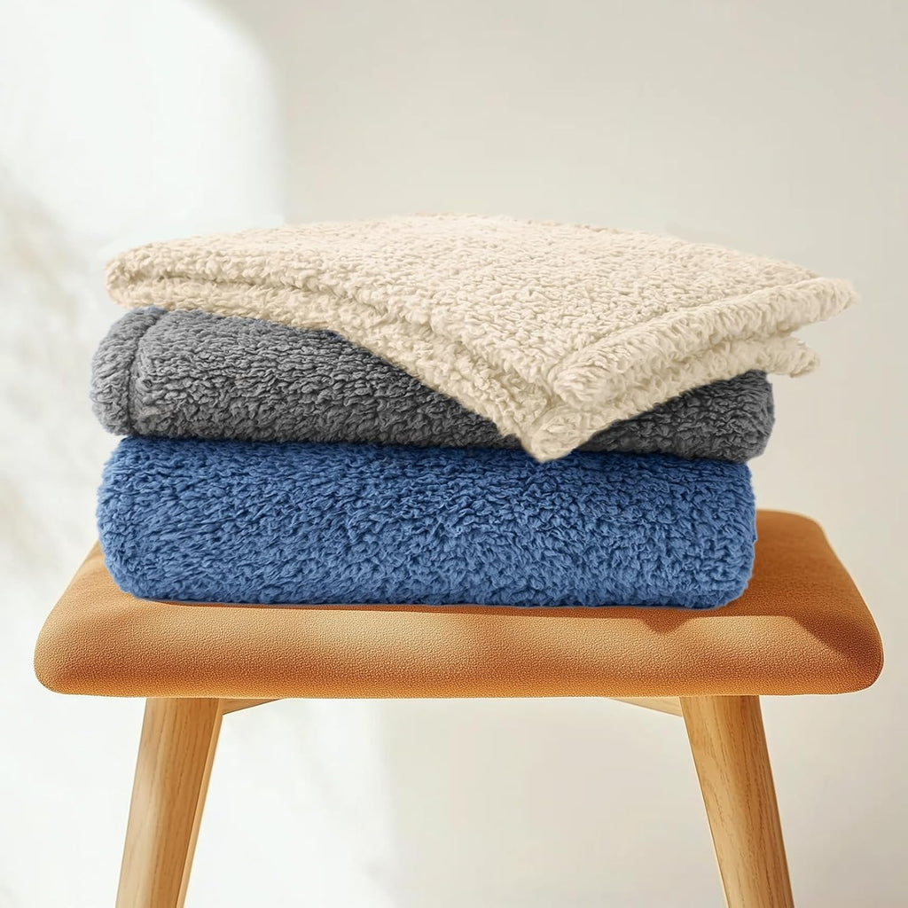 Premium Fleece Dog Puppy Blanket Soft Pet Sherpa Calming Cat Blanket Throw for Small Medium Dog Cat(Beige,30X20 Inches)